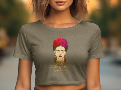 Stylish Frida Kahlo Graphic Cropped Tee Product Type
