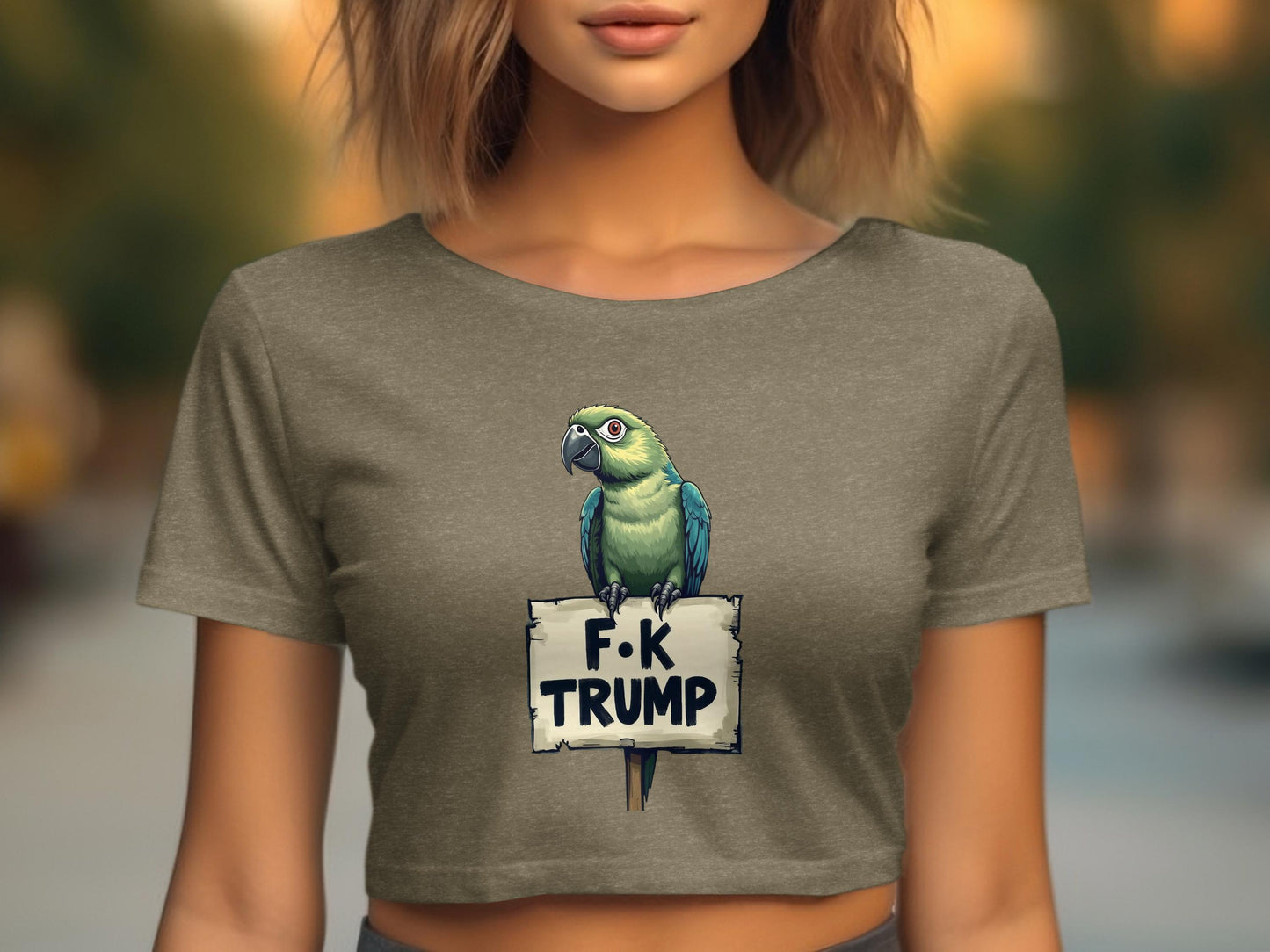 Parrot Holding Sign F-K Trump Graphic Top product