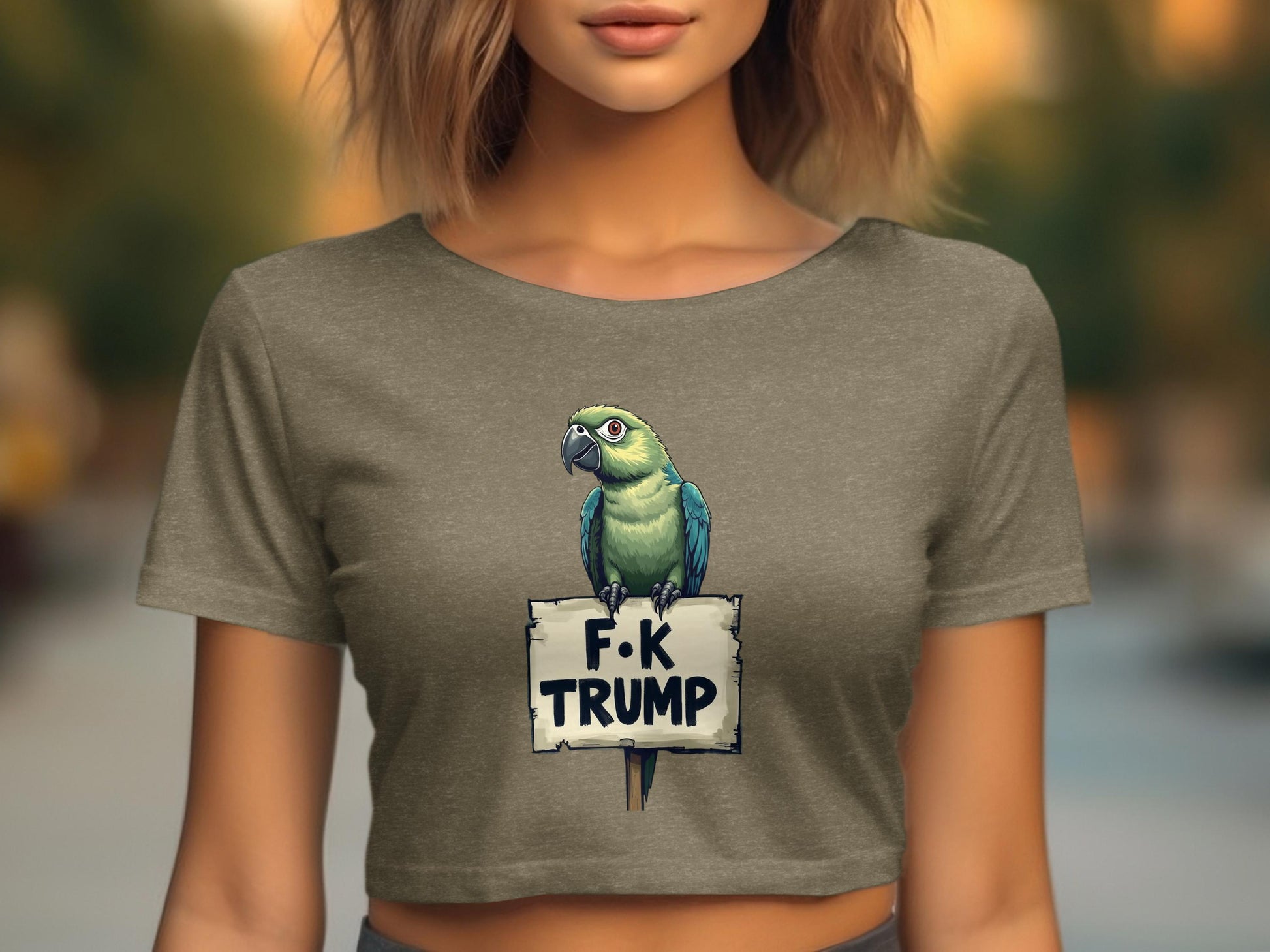 Parrot Holding Sign F-K Trump Graphic Top product