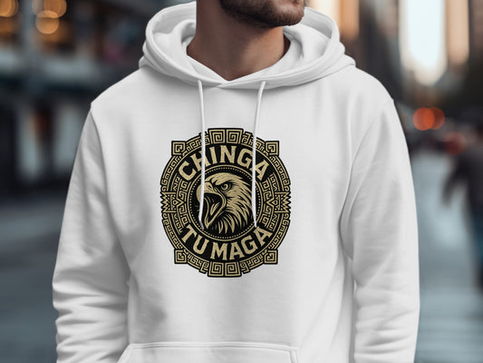 Chinga Tu Maga Eagle Graphic Print Hooded Sweatshirt product
