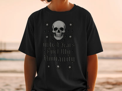 Skull and Slogan Graphic Tee Short Sleeve Shirt