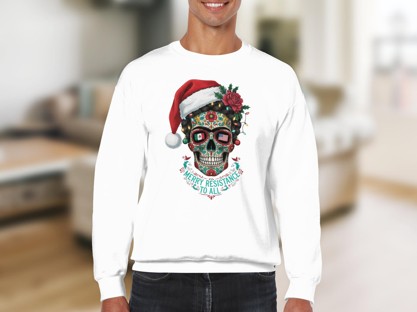 Merry Resistance Christmas Skull Pullover product
