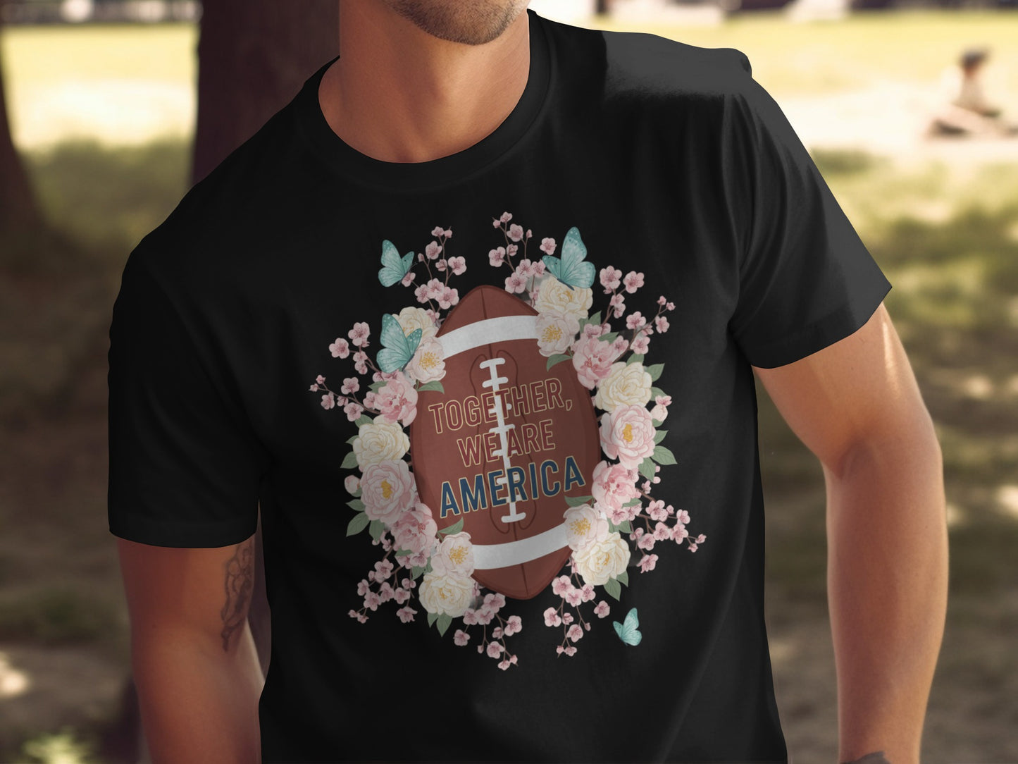 Together We Are America Football Floral Design Shirt