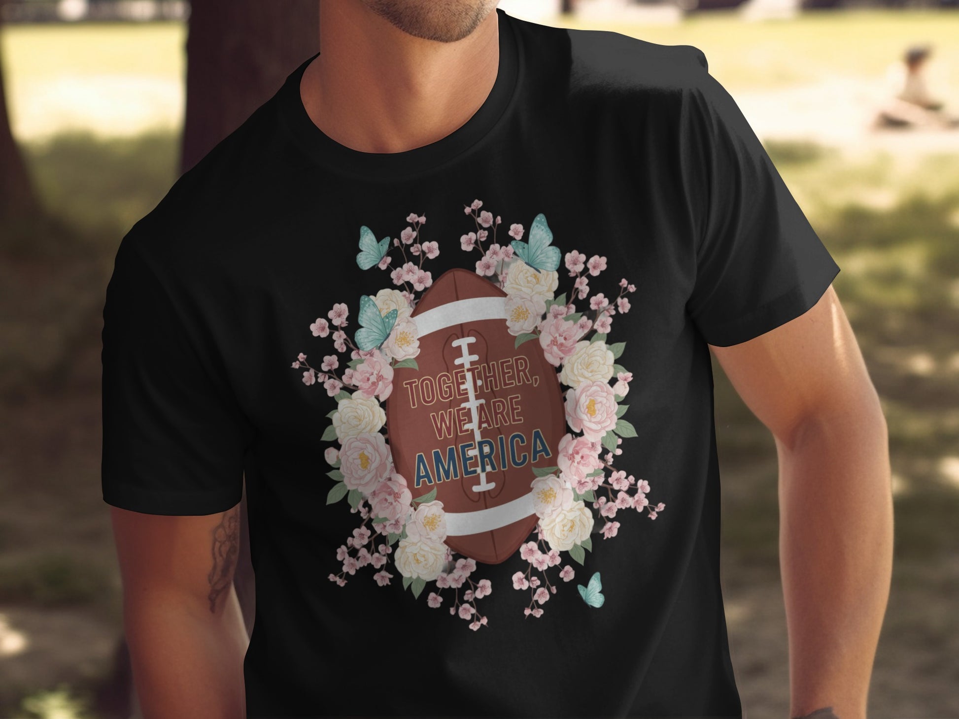 Together We Are America Football Floral Design Shirt
