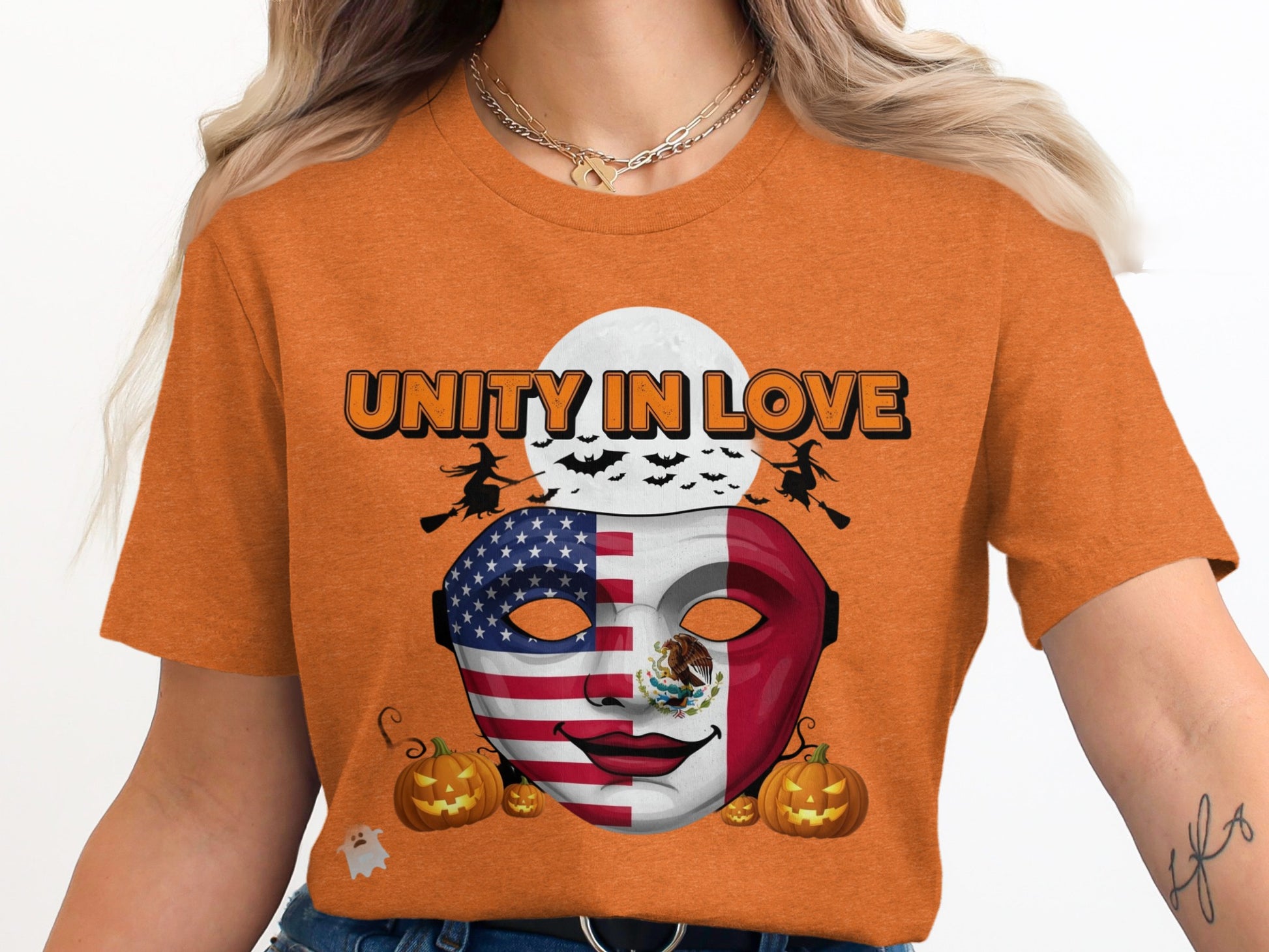 Unity in Love Halloween Mask Graphic Tee product