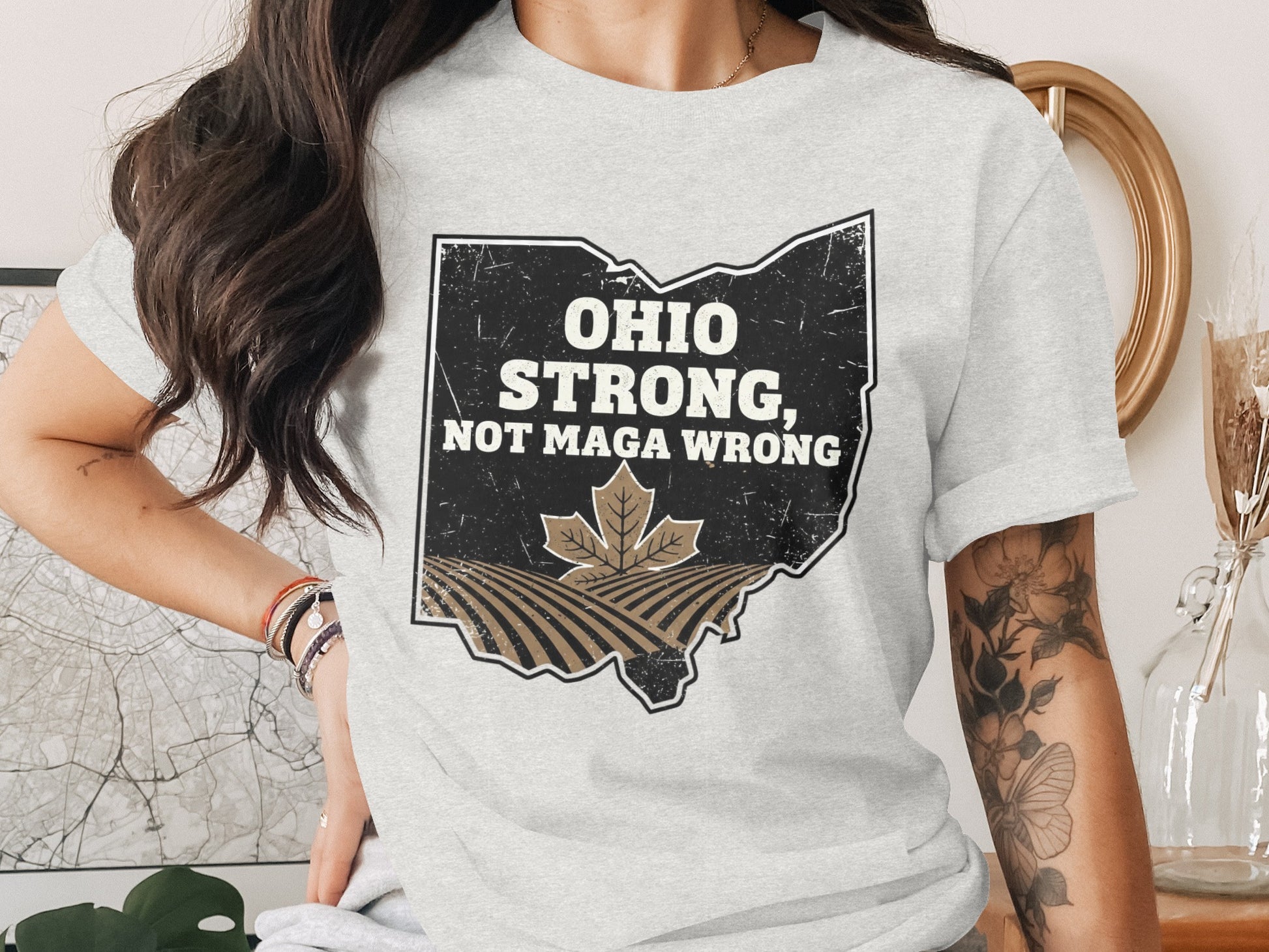 Ohio Strong Not MAGA Wrong trendy T-shirt product