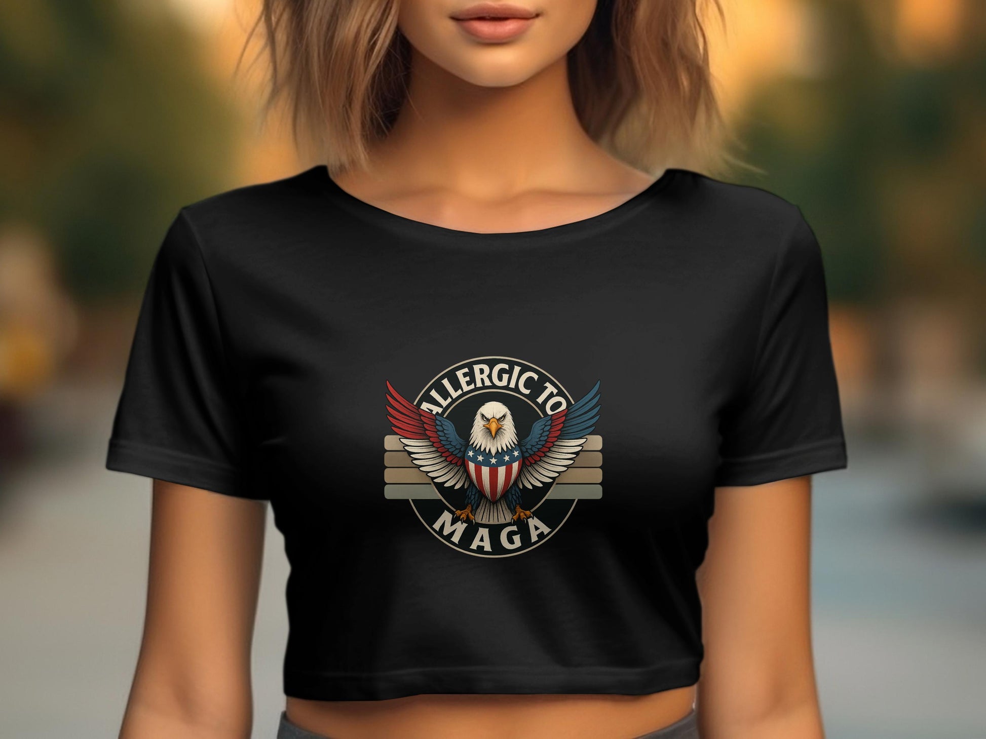 Allergic To MAGA Eagle Graphic Crop Top product