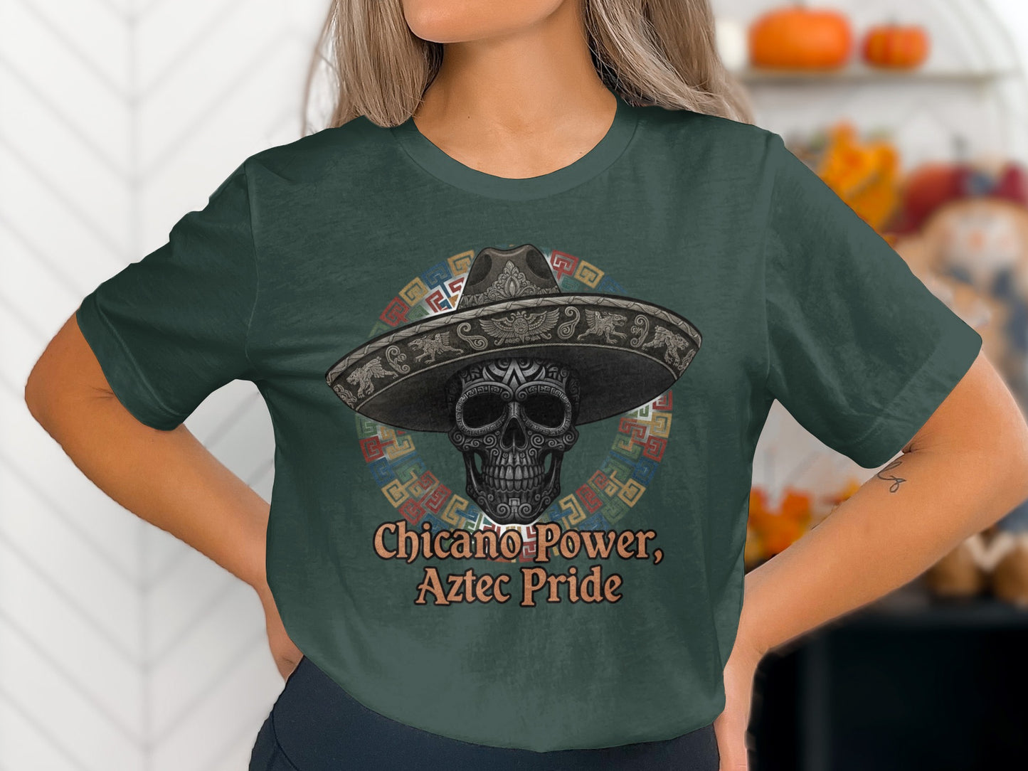 Chicano Power Aztec Pride Graphic T-shirt