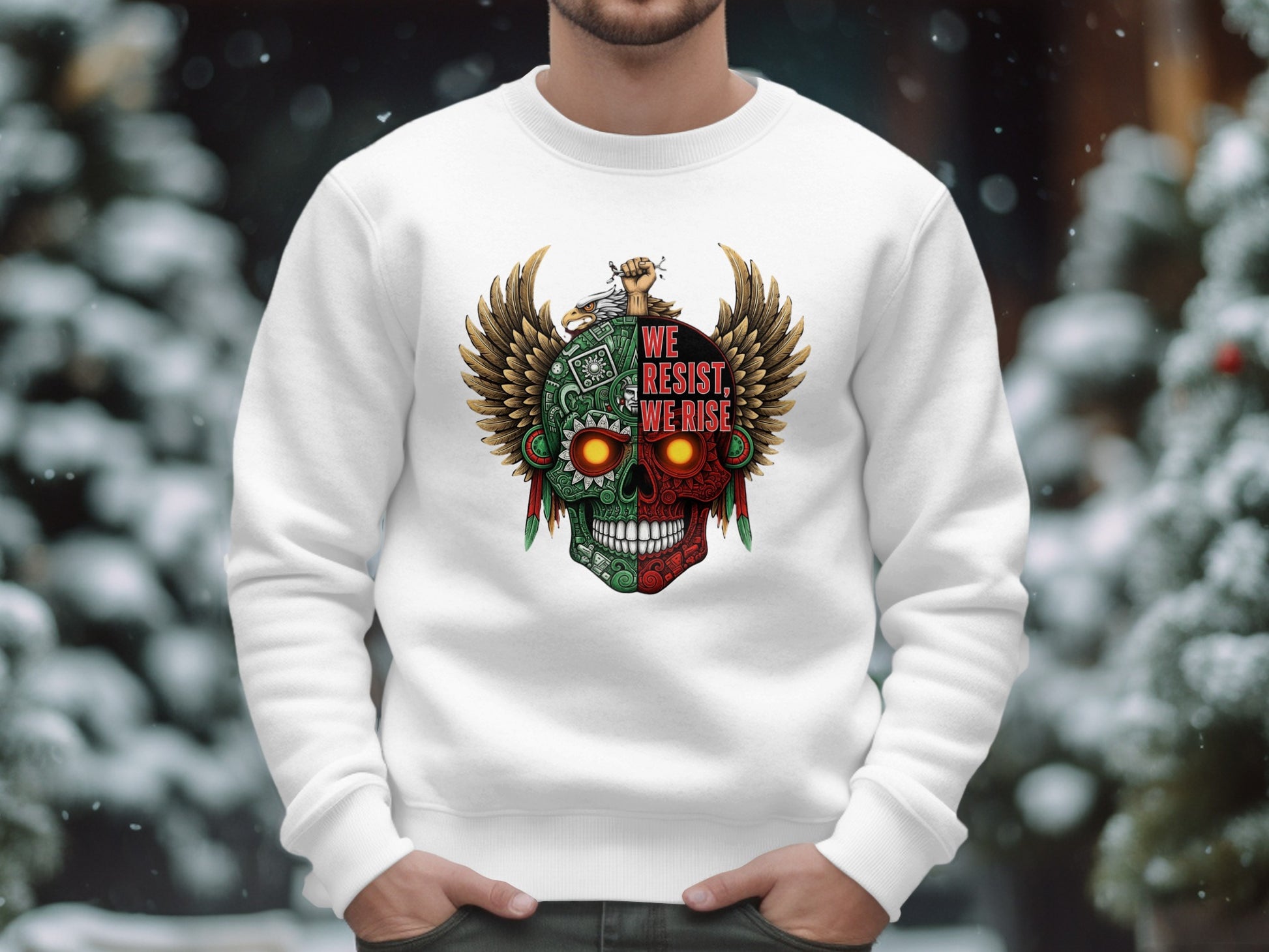 We Resist We Rise Winged Skull Graphic Sweatshirt product