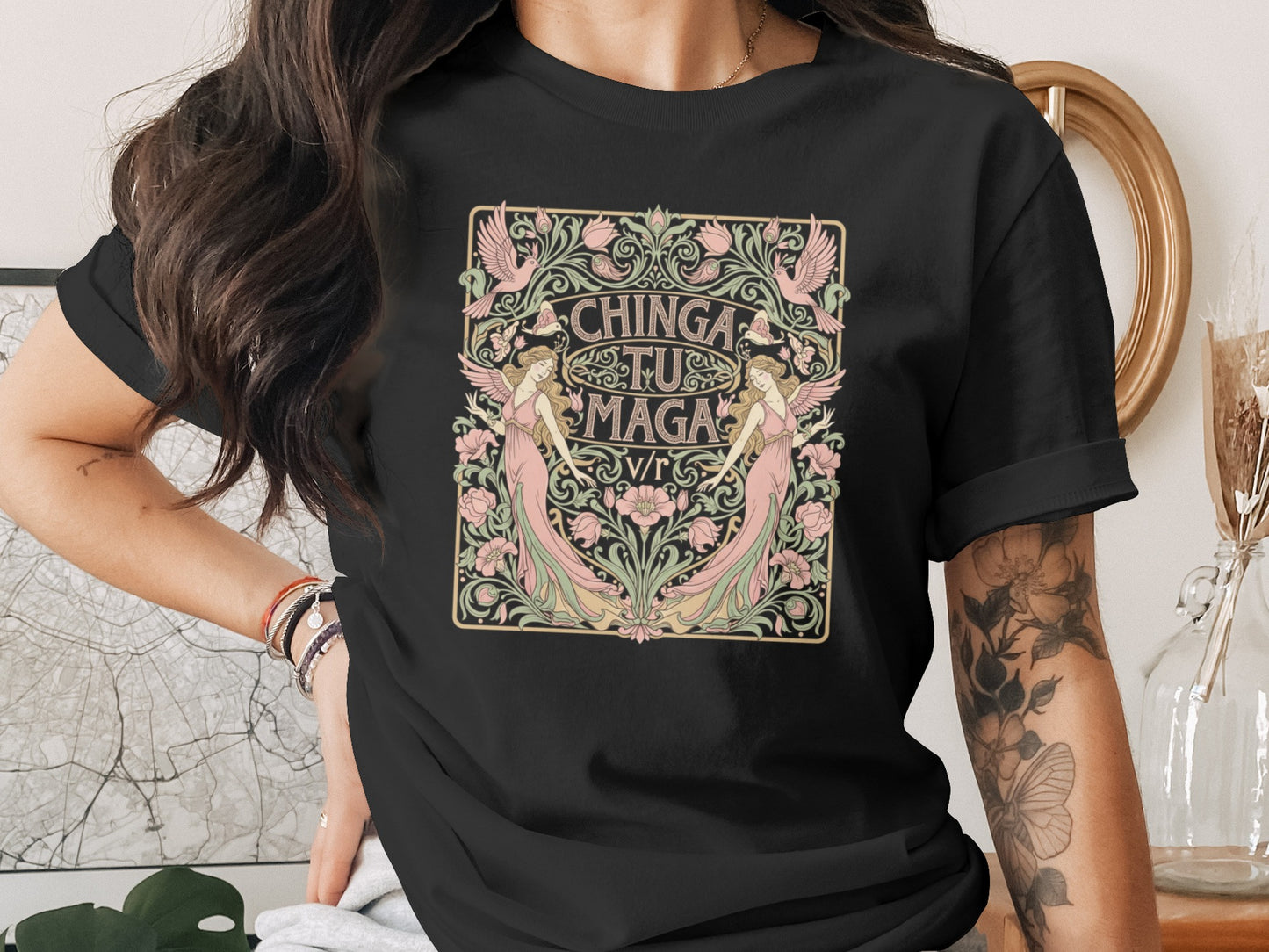 Chinga Tu Maga Graphic Tee with Stylish Artwork