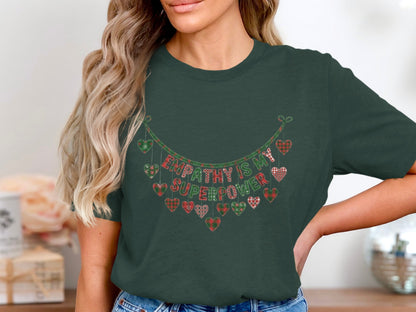 Empathy Is My Superpower Heart Design Graphic Tee