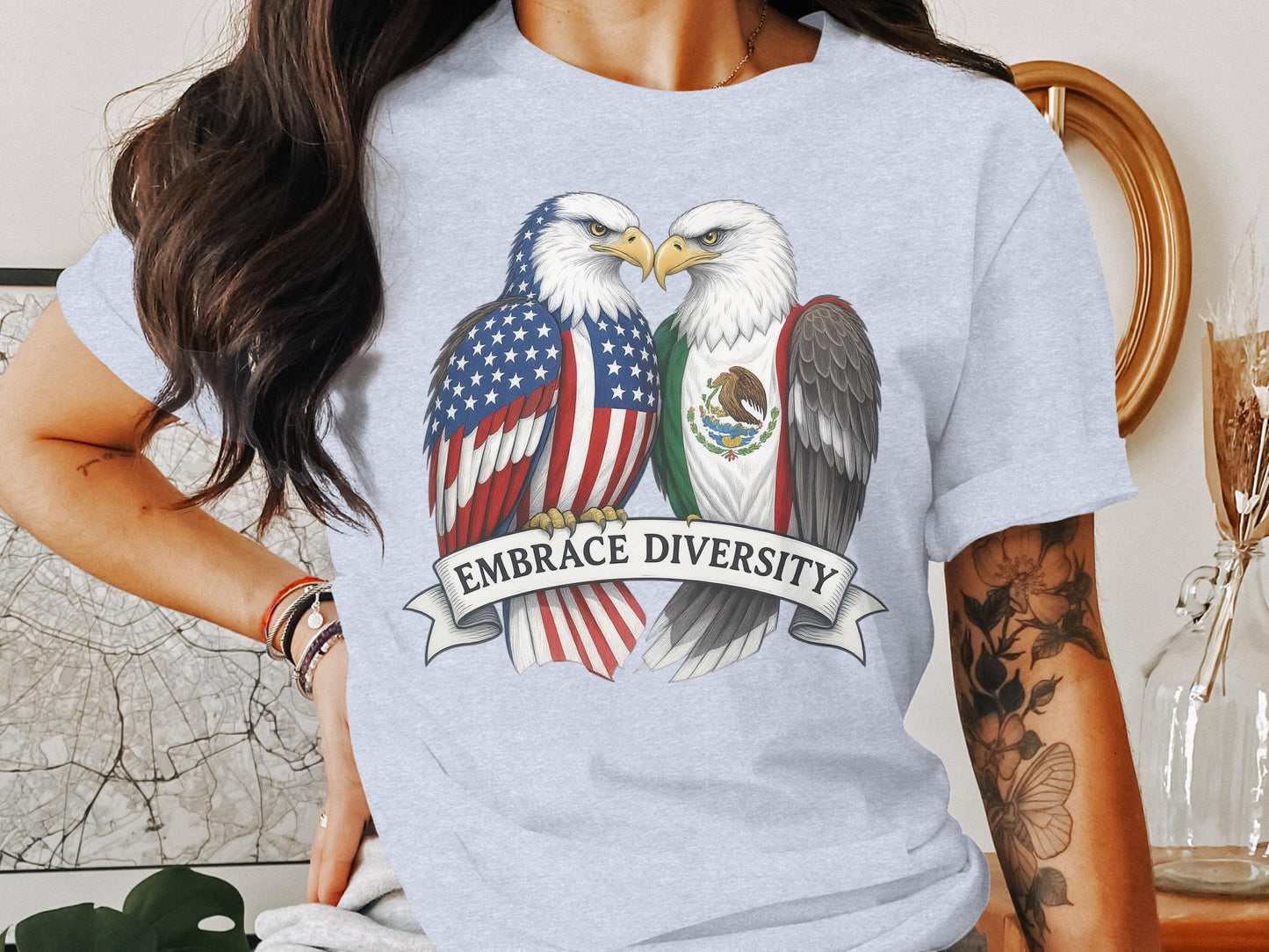 Embrace Diversity Eagles Print T-Shirt product type