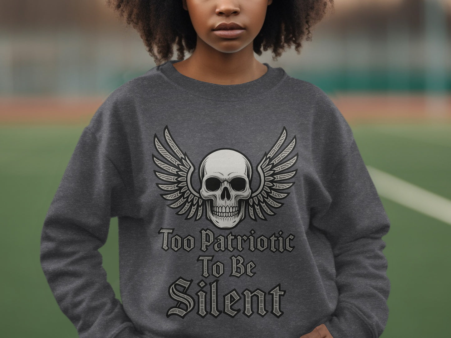Too Patriotic To Be Silent Skull Graphic Shirt