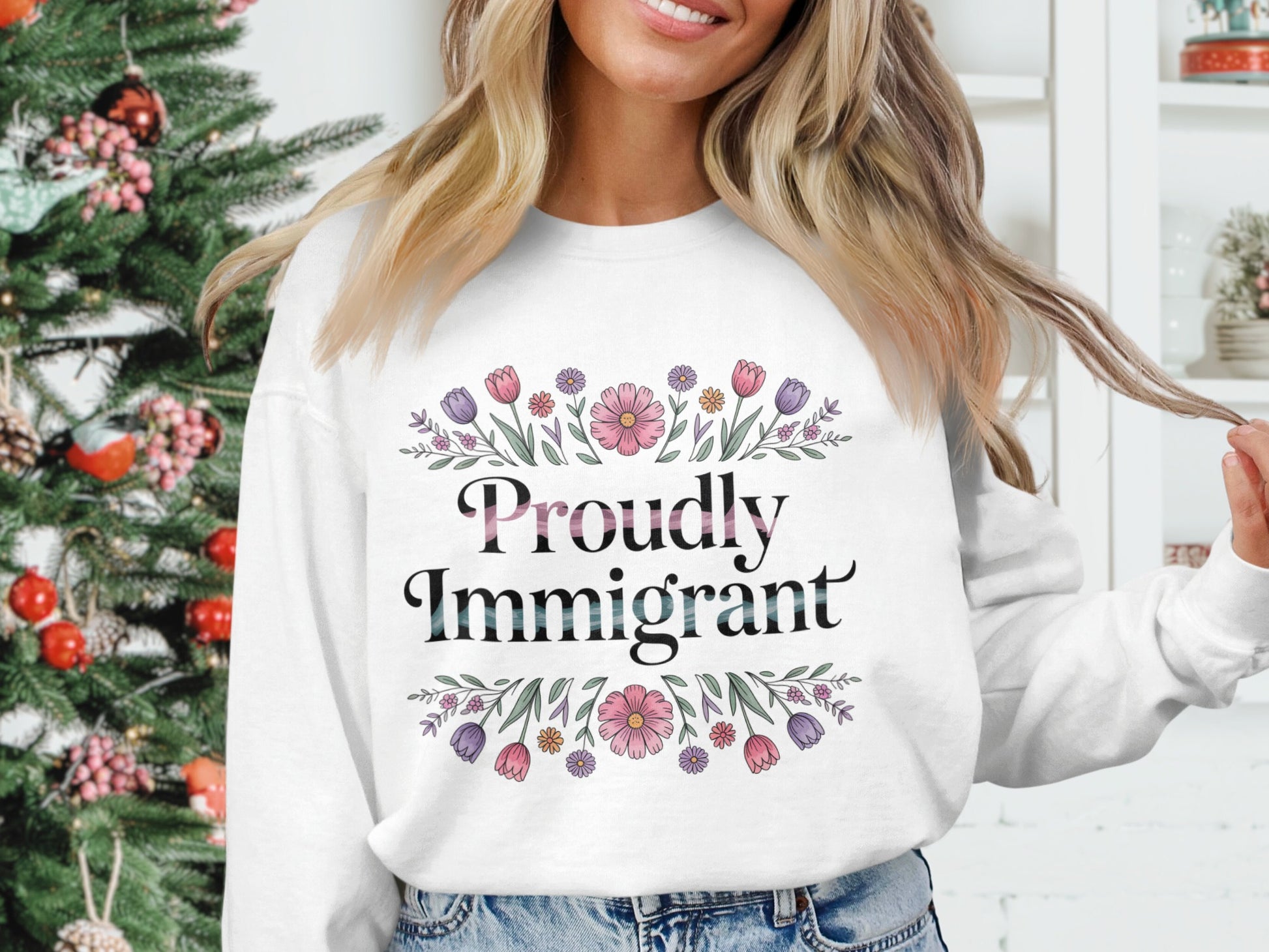 Proudly Immigrant Floral Sweatshirt product
