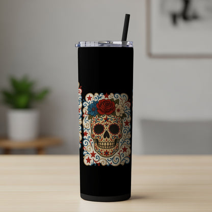 Sugar Skull Design Tumbler with Straw product