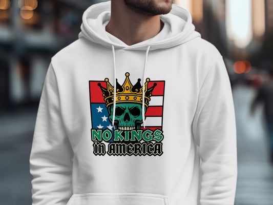 No Kings in America Skull Graphic Hoodie product