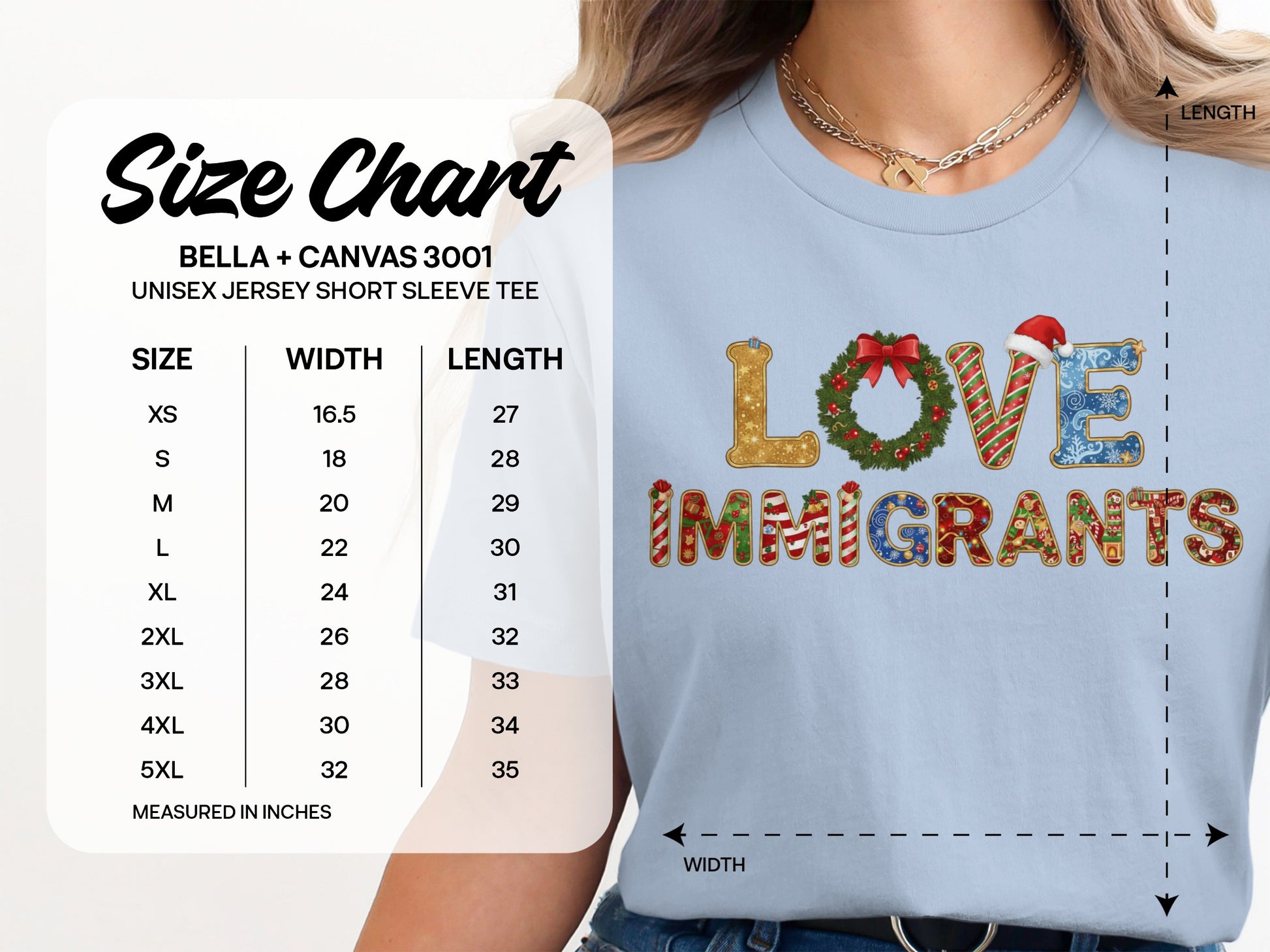 Love Immigrants Festive Graphic Short Sleeve T-Shirt