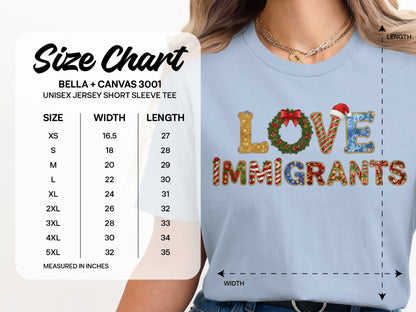 Love Immigrants Festive Graphic Short Sleeve T-Shirt