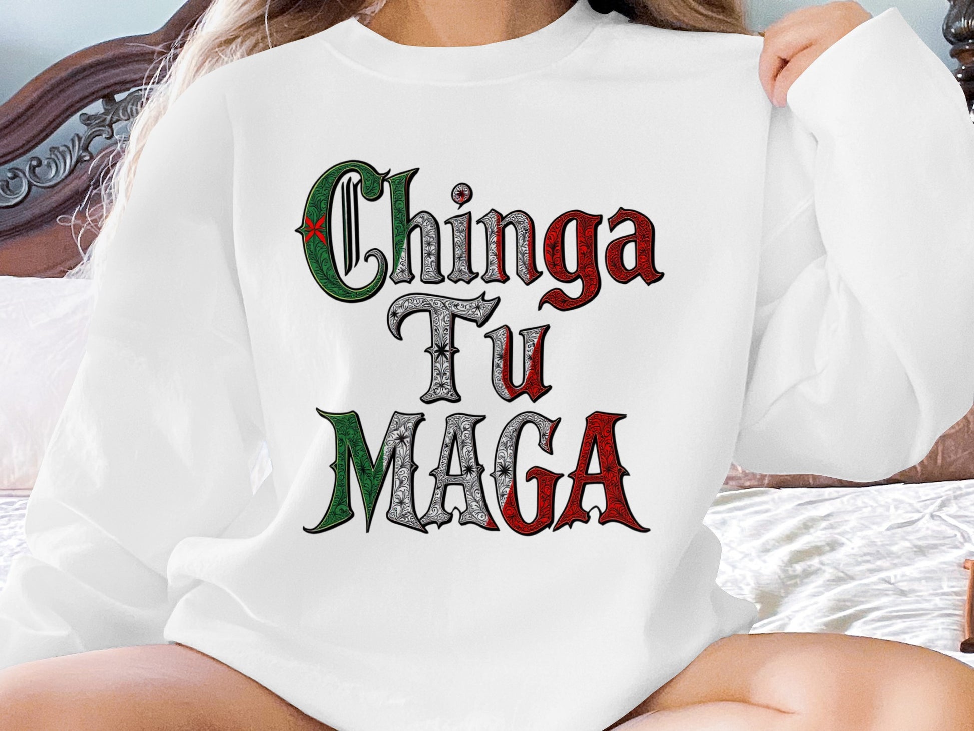 Chinga Tu Maga Graphic Print White Shirt product