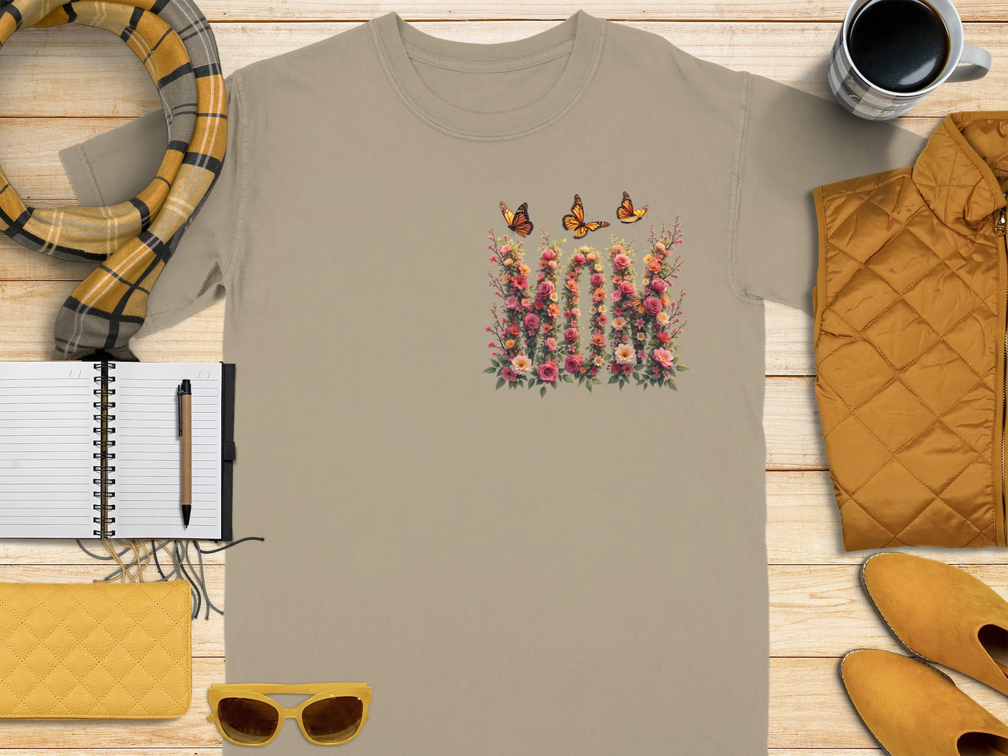 Elegant Garden Blooms Butterflies Women T-shirt product type