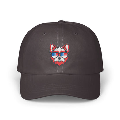 Patriotic Dog Wearing Sunglasses Design Cap product type