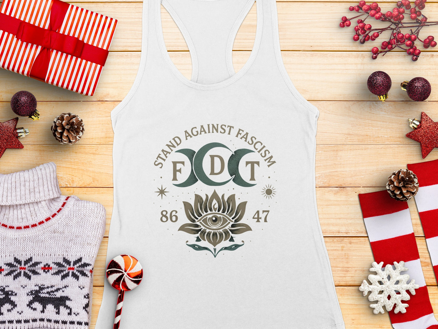 Stand Against Fascism Stylish Graphic Tank Top