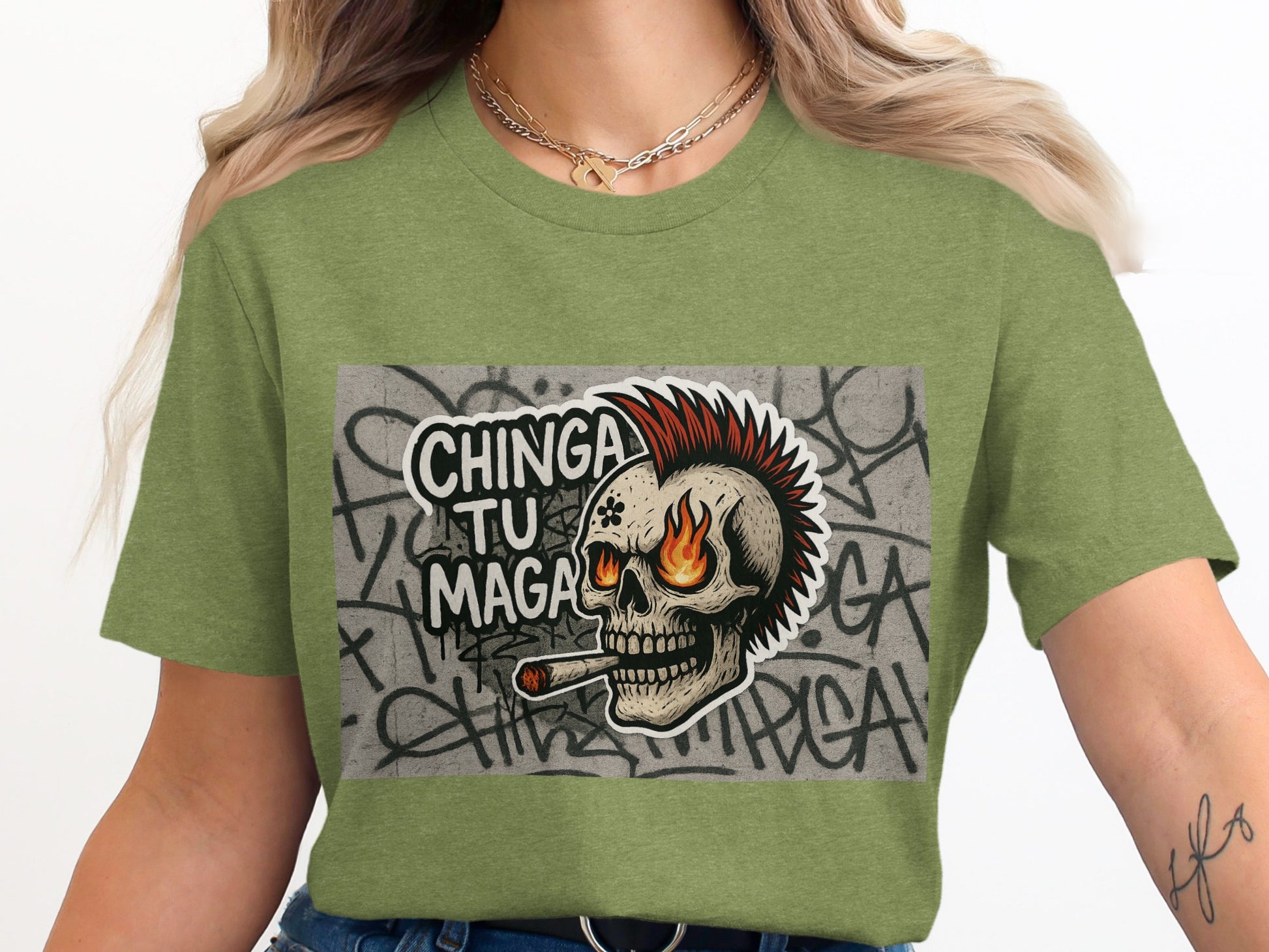 Edgy Punk Skull Graphic Tee Shirt Unique Product Type