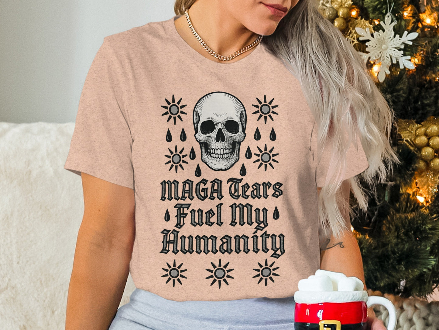 Skull VIP MAGA Tears Fuel My Humanity Shirt
