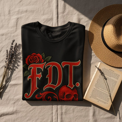 FDT Graphic Shirt with Skull and Rose Design product