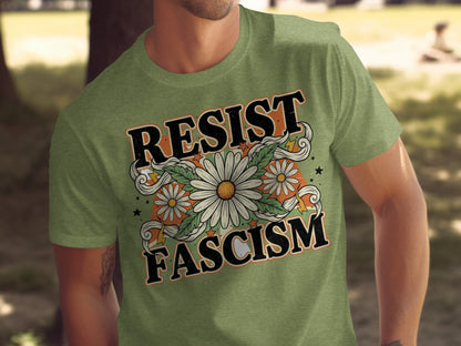 Resist Fascism Graphic Tee Trendy Product