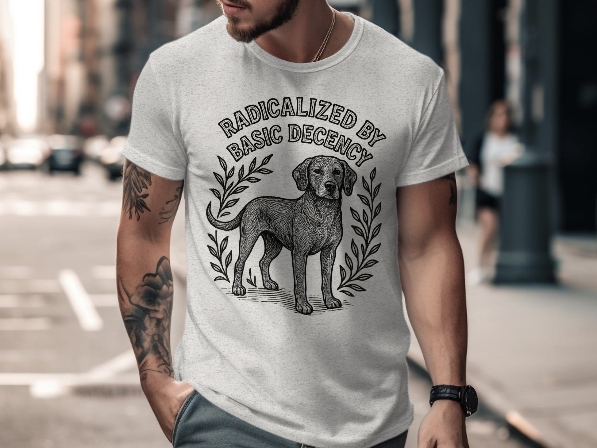 Radicalized By Basic Decency Statement T-shirt product type
