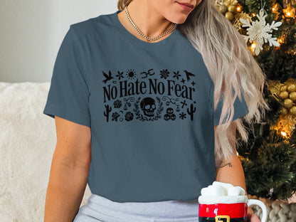 No Hate No Fear Graphic Print Casual Wear Shirt