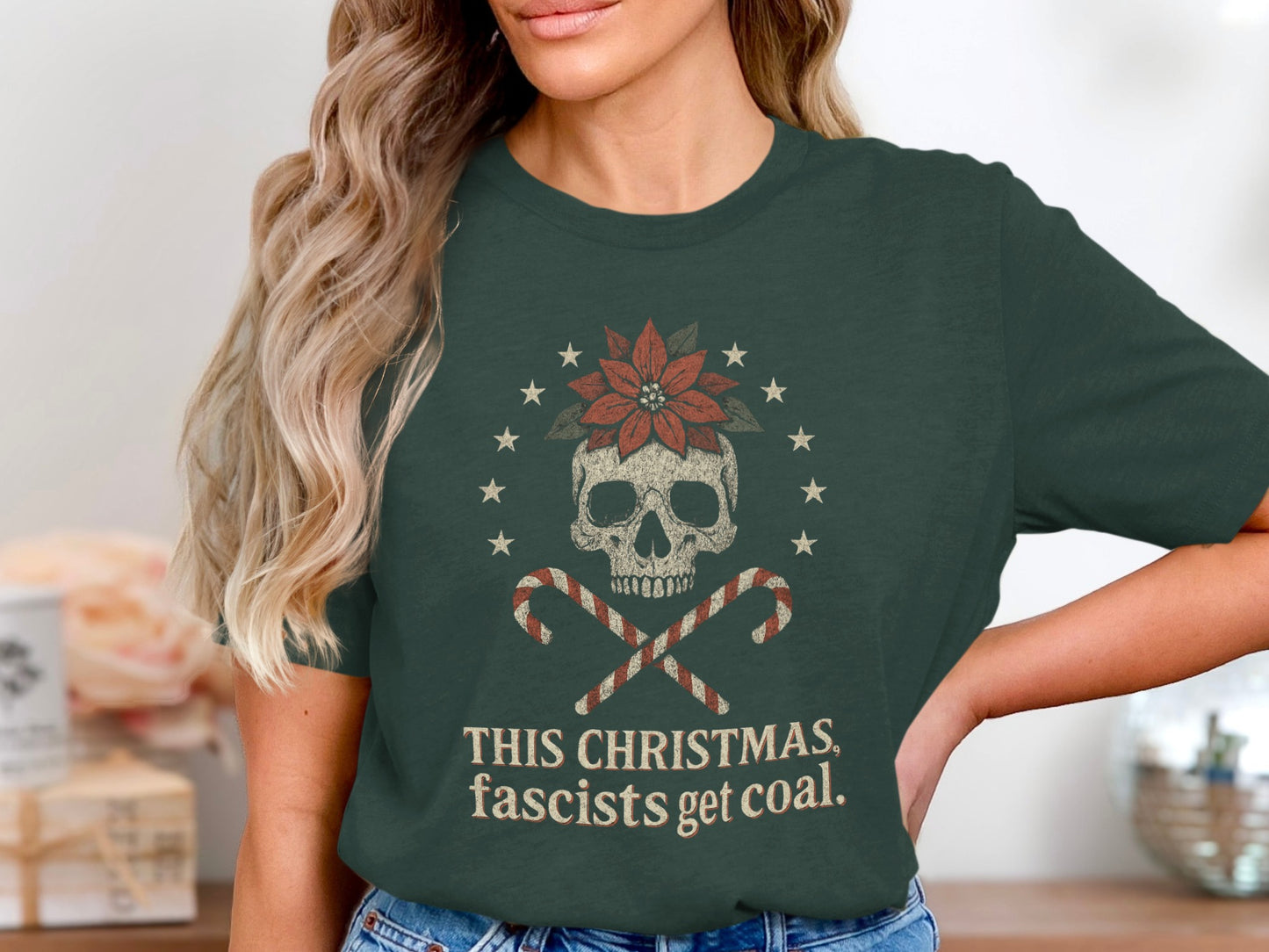 This Christmas Fascists Get Coal Skull Shirt