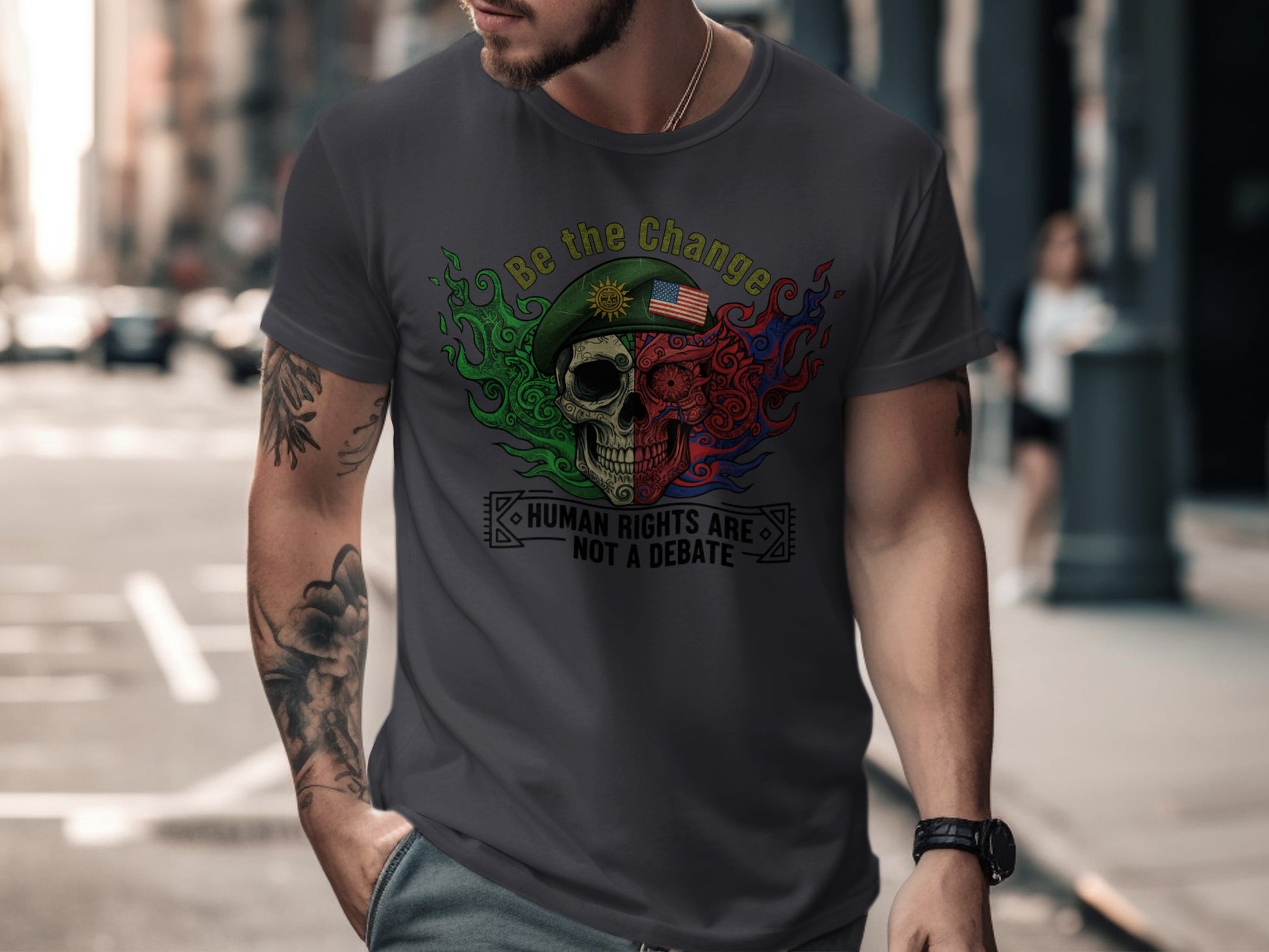 Be the Change Human Rights Are Not a Debate T-shirt