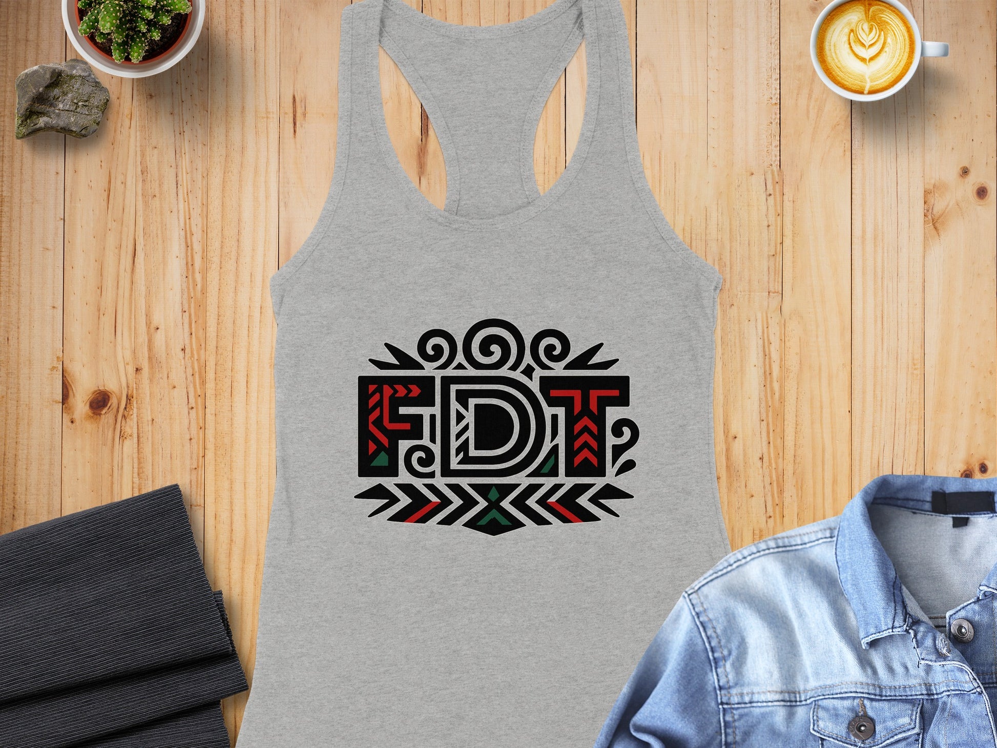 Stylish Tank Top with Bold FDT Graphic Design