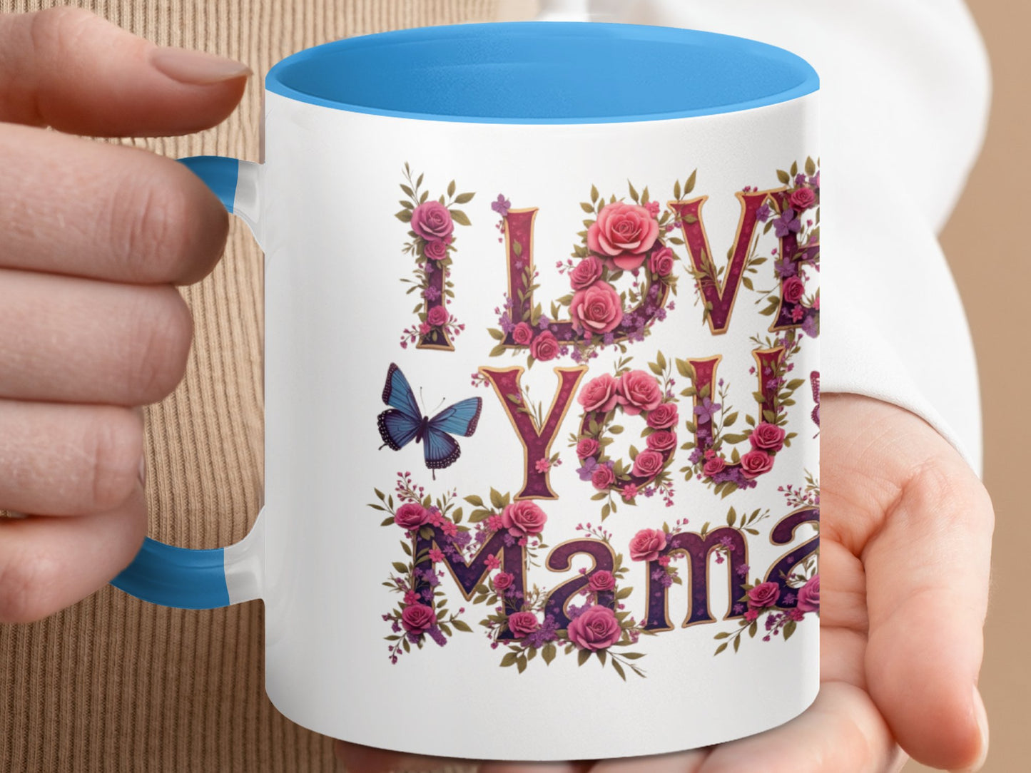 I Love You Mama Mug with Floral Design product type