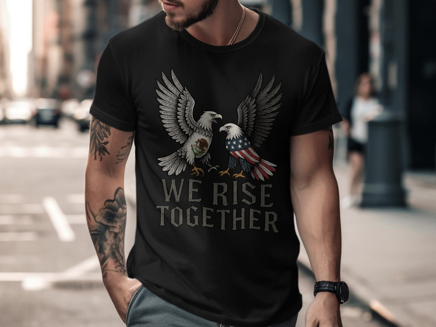 We Rise Together eagles graphics tee