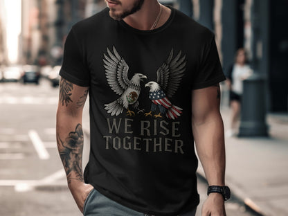 We Rise Together eagles graphics tee