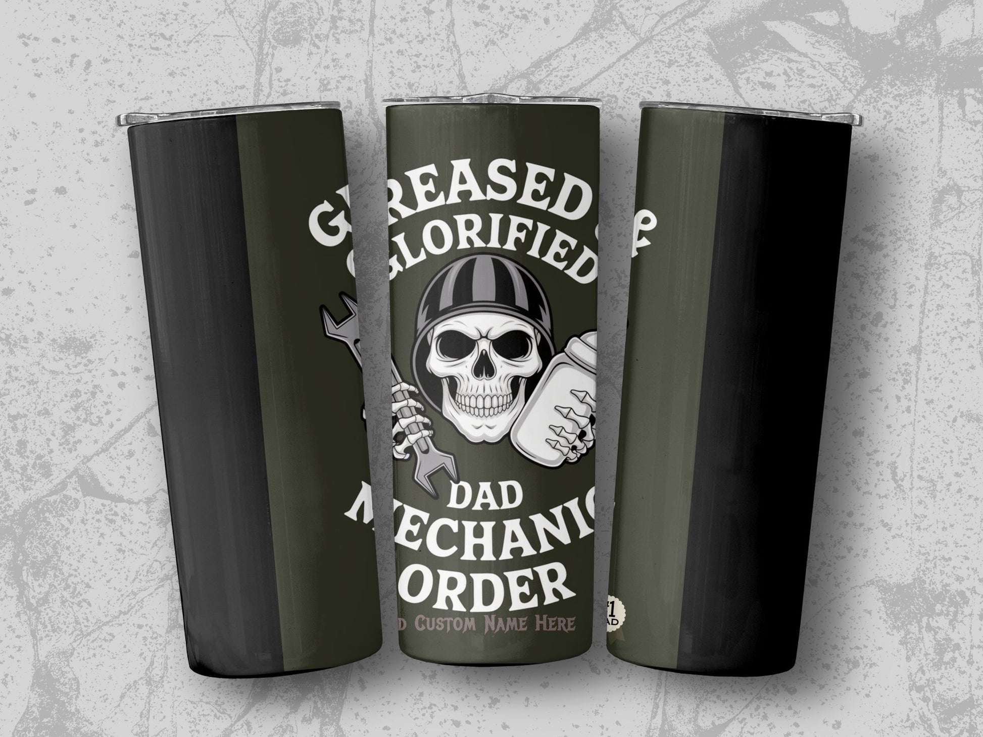 Greased Glorified Dad Mechanic Border Tumbler product type