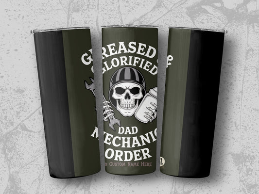 Greased Glorified Dad Mechanic Border Tumbler product type