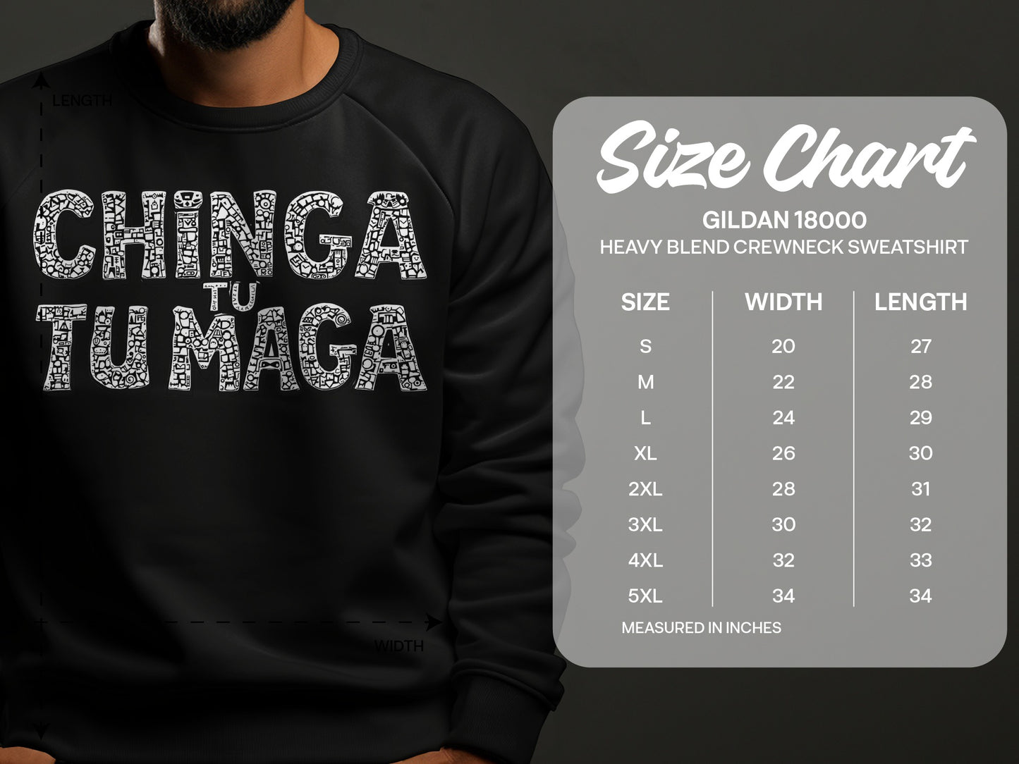 Chinga Tu Maga Heavy Blend Crewneck Sweatshirt