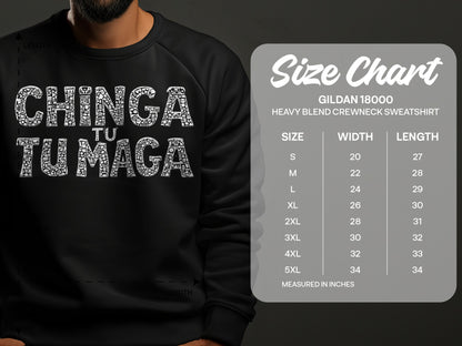 Chinga Tu Maga Heavy Blend Crewneck Sweatshirt