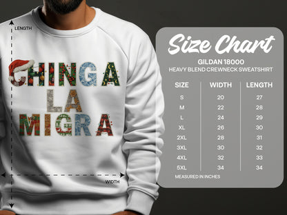 Festive Chinga La Migra Crewneck Sweatshirt