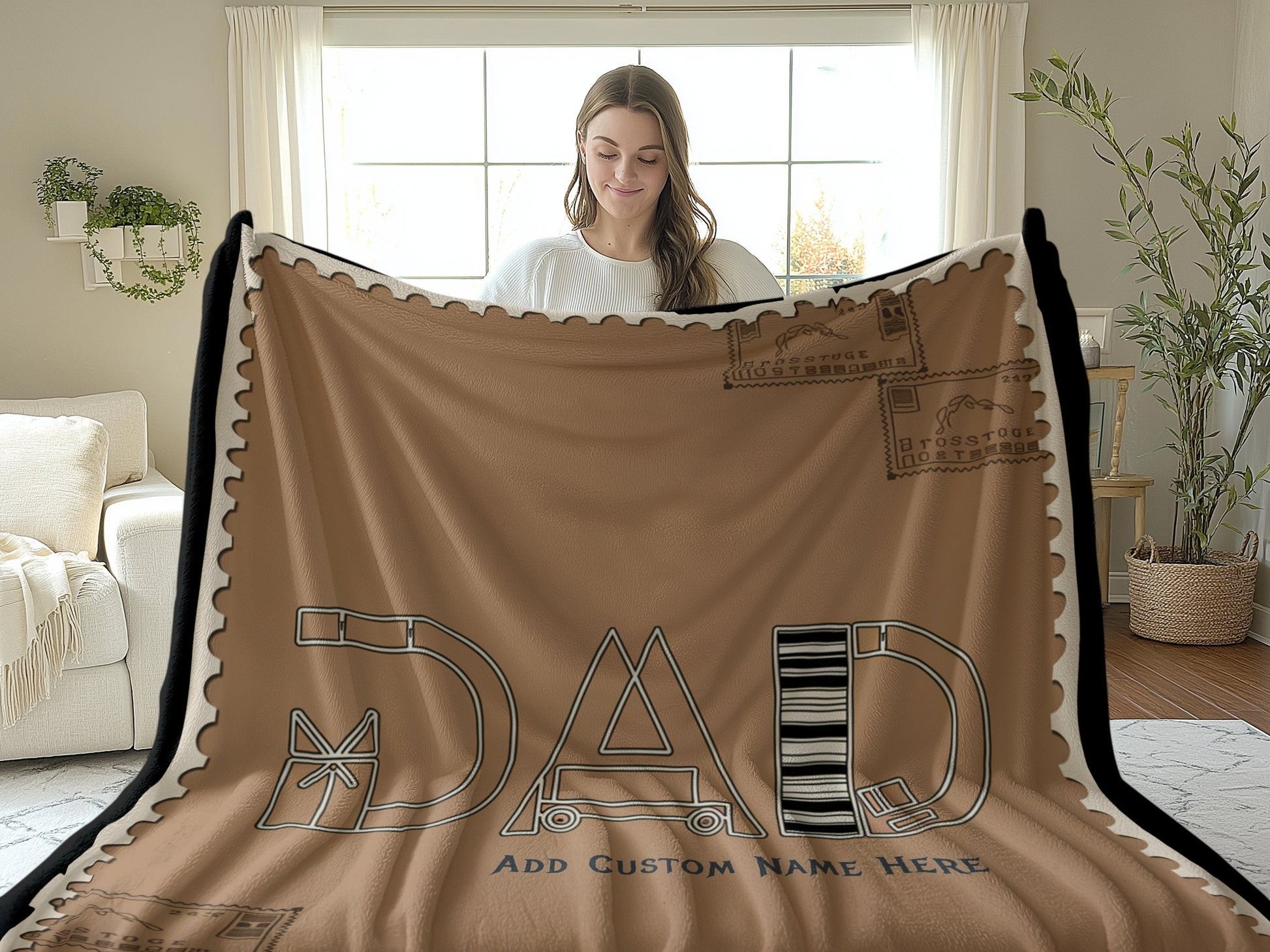 Personalized Dad Blanket with Custom Name Throw product