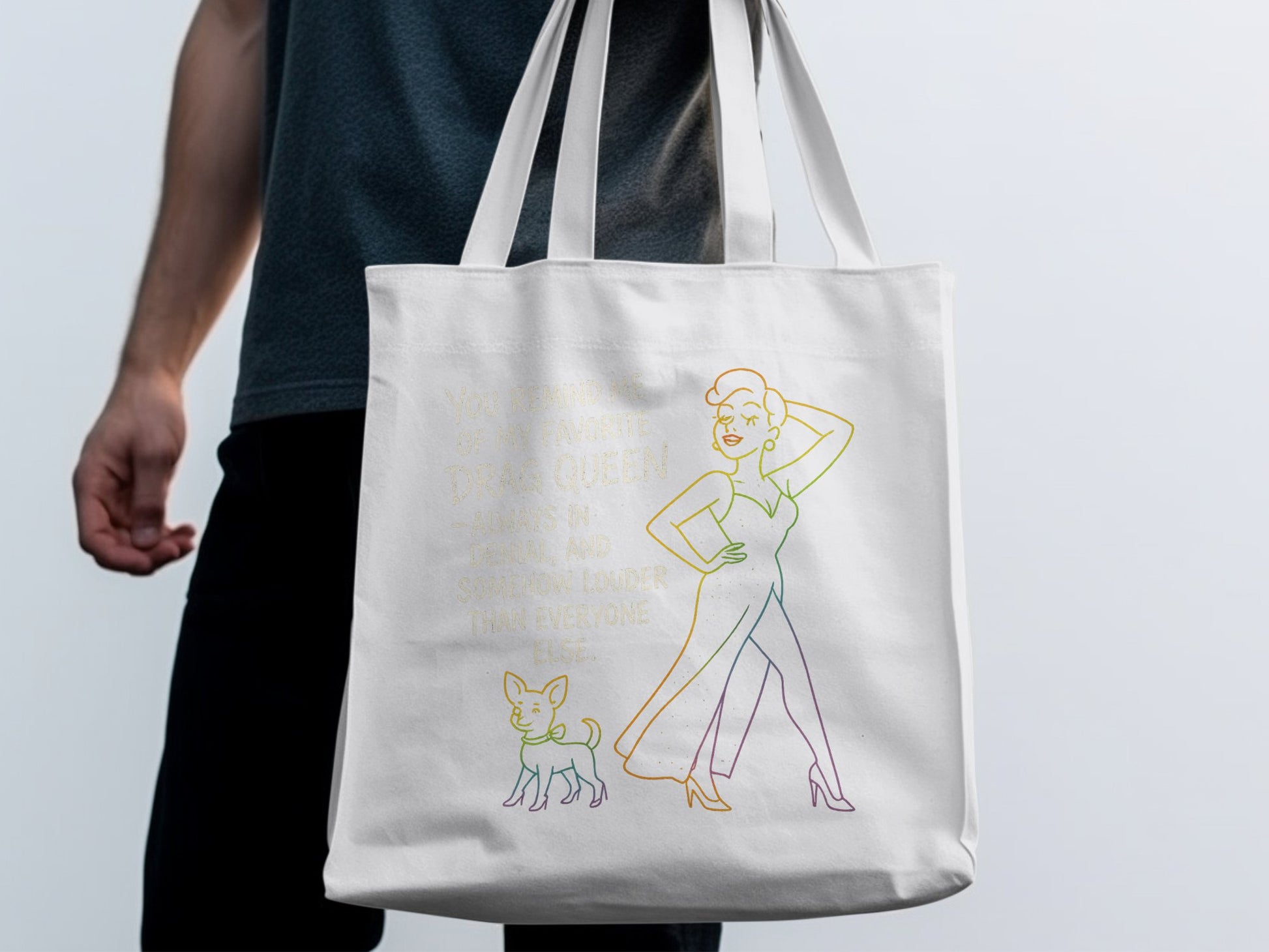 Stylish Tote Bag with Fashionable Character Illustration product type