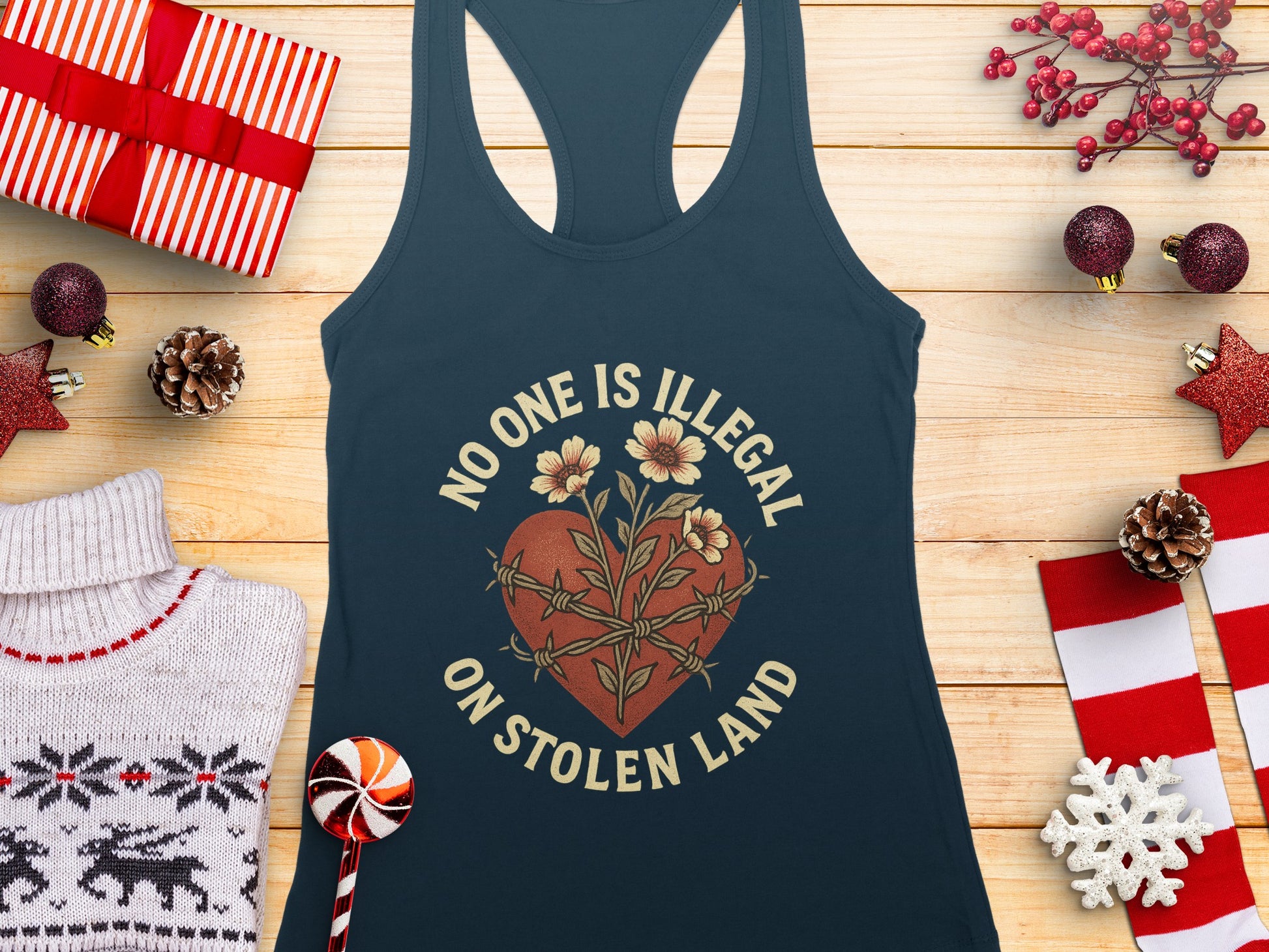 No One Is Illegal on Stolen Land Graphic Tank Top