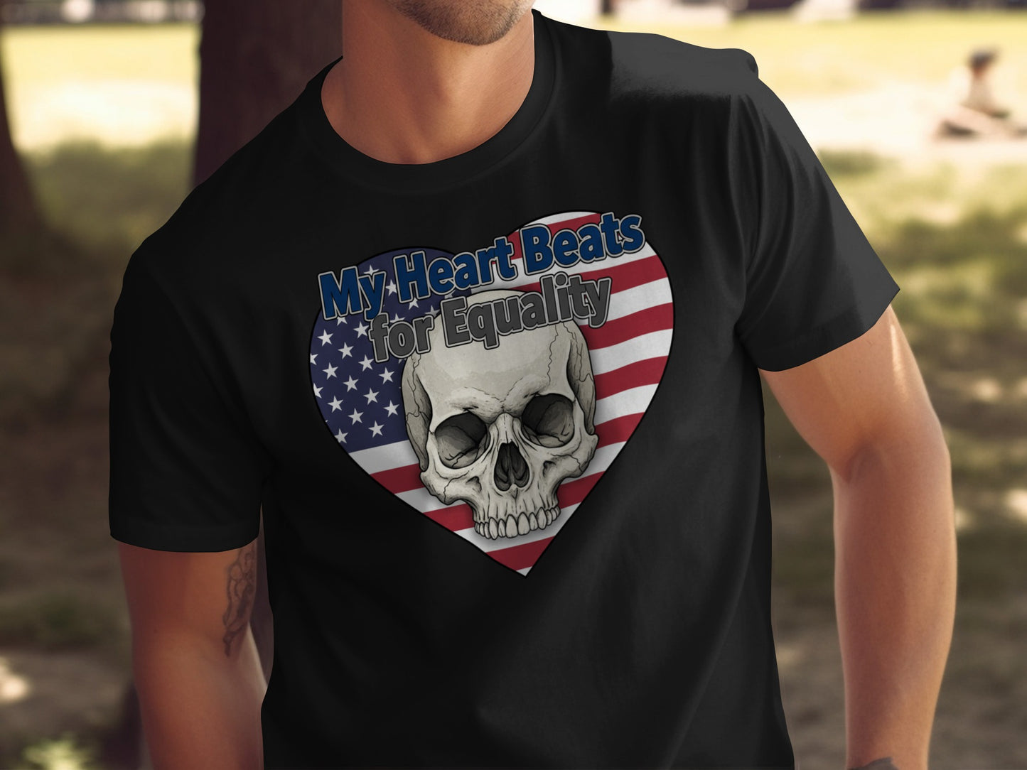 My Heart Beats For Equality Skull Graphic T-Shirt