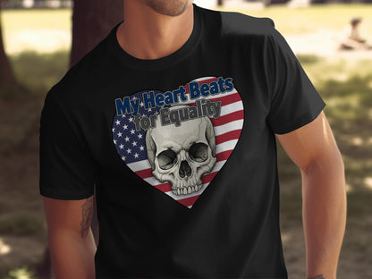 My Heart Beats For Equality Skull Graphic T-Shirt