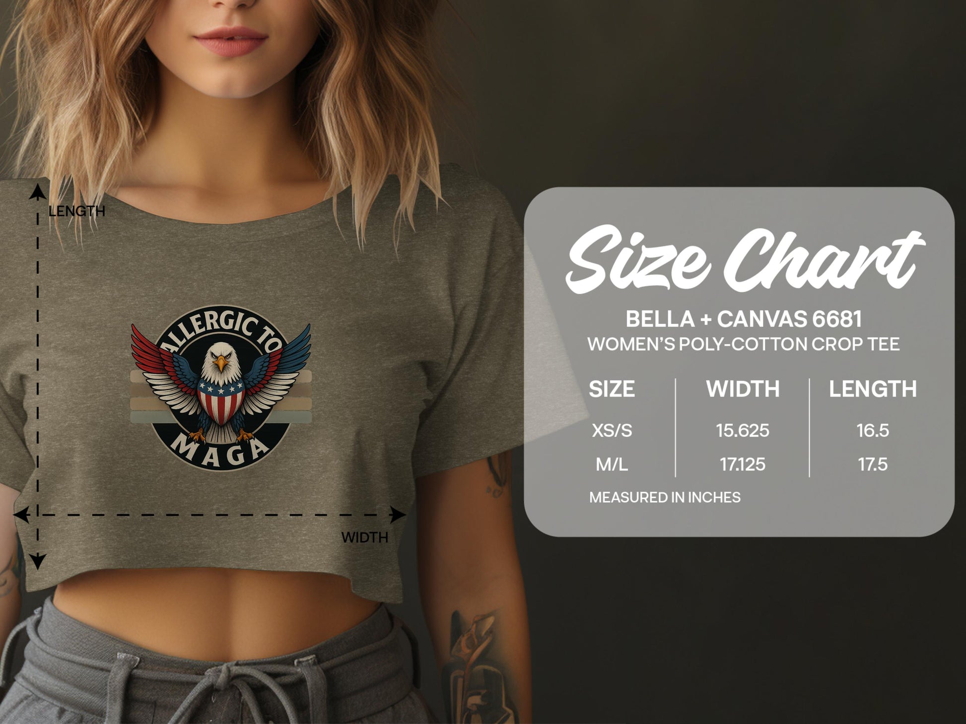 Allergic To Maga Women's Poly-Cotton Crop Tee Shirt product