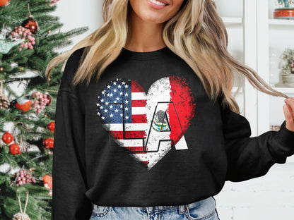 LA Heart Flag Print Women's Sweatshirt product type